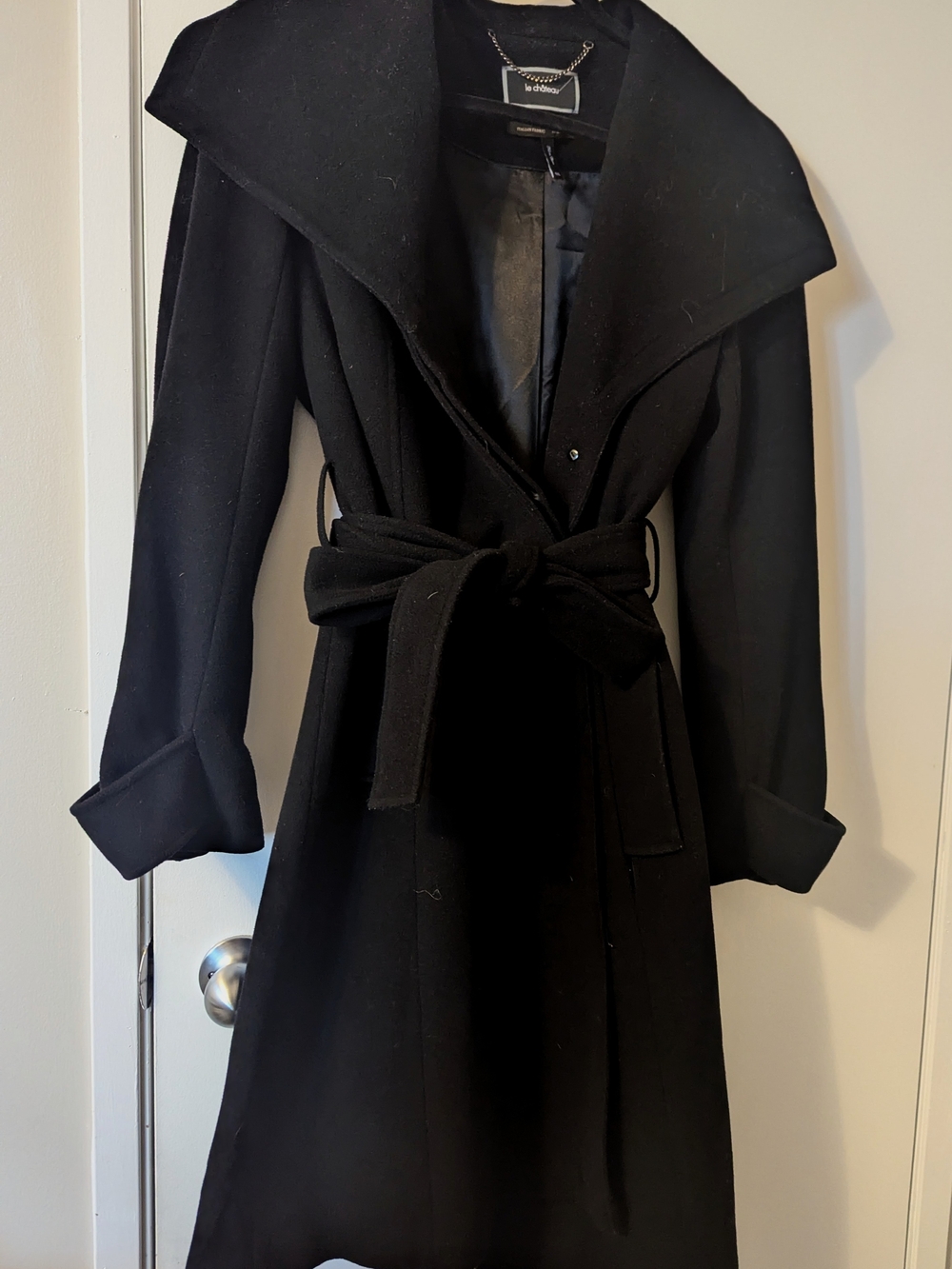 Le Chateau Black Wool Trench Coat